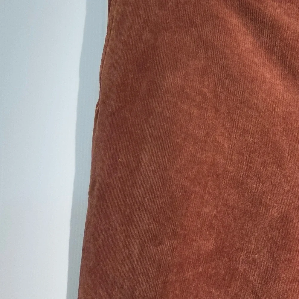 Sag Harbor Sport Rust Brown Corduroy Pants Womens 18 High Rise Straight Wide Leg